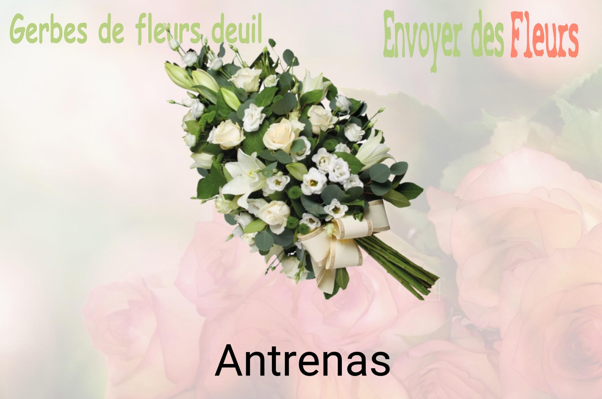 Gerbe de fleurs de deuil livrée à Antrenas